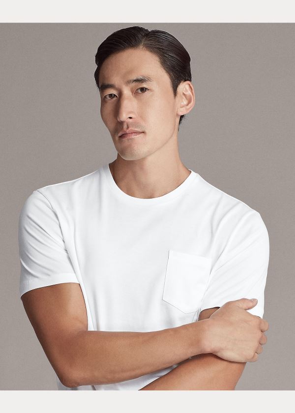 Ralph Lauren Relaxed Fit Pocket T-Shirt Bílé | ZWqOlxwk