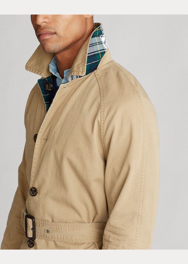 Ralph Lauren Reversible Balmacaan Coat Hnědožlutý | 5mOFpdpB