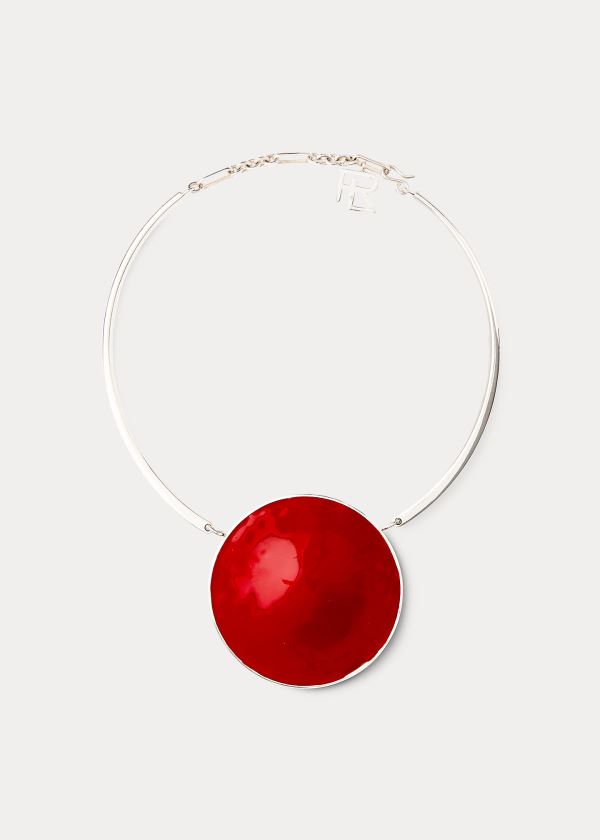 Ralph Lauren Reversible Disk Necklace Červené Blankyt | onBHDh9R