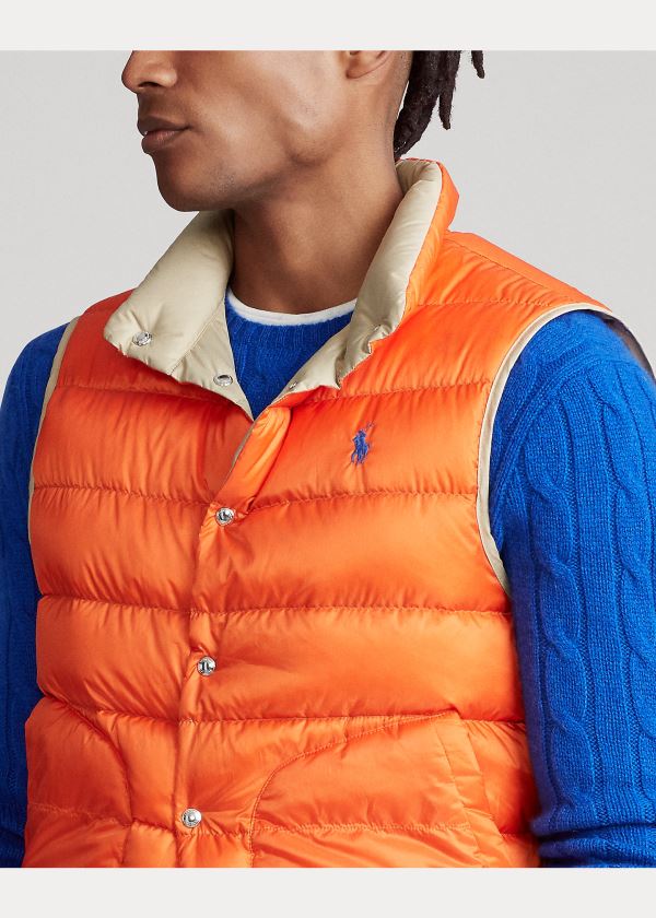 Ralph Lauren Reversible Down Vest Hnědožlutý Oranžové | 5eHA5nhS
