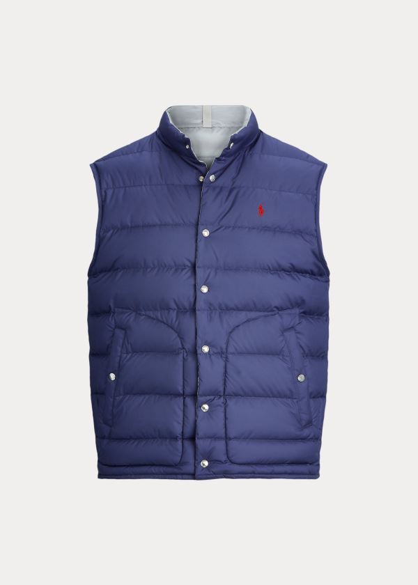 Ralph Lauren Reversible Down Vest Tmavě Blankyt Stříbrné | TLSazQyd