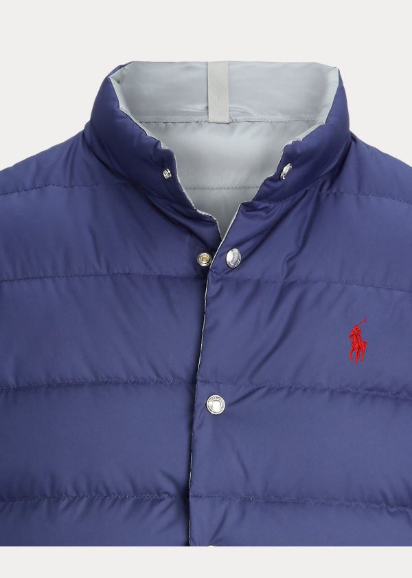 Ralph Lauren Reversible Down Vest Tmavě Blankyt Stříbrné | TLSazQyd