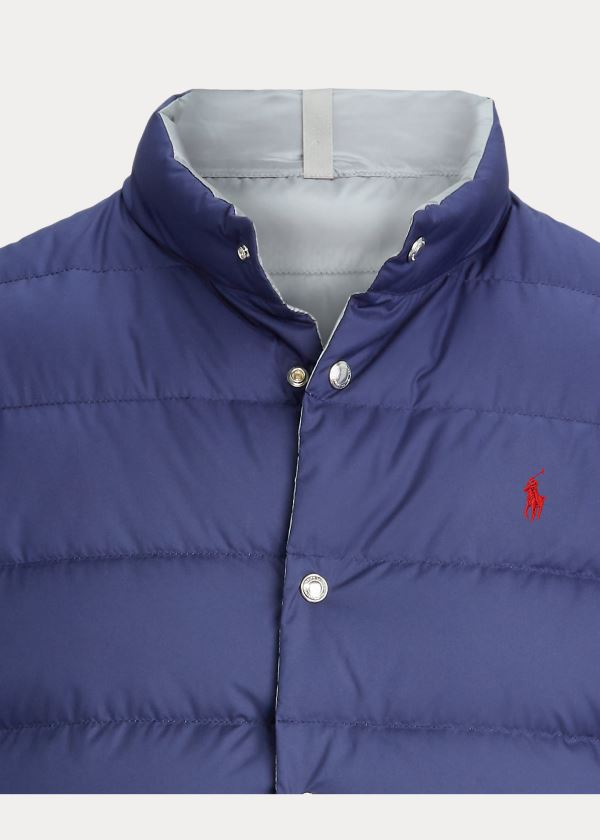 Ralph Lauren Reversible Down Vest Tmavě Blankyt Stříbrné | Ww8aSYD9