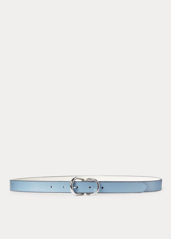 Ralph Lauren Reversible Læder Belt Blankyt Bílé | JcmK2Qqx