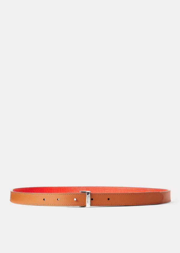 Ralph Lauren Reversible Læder Belt Červené Hnědé | rQYTiJtl