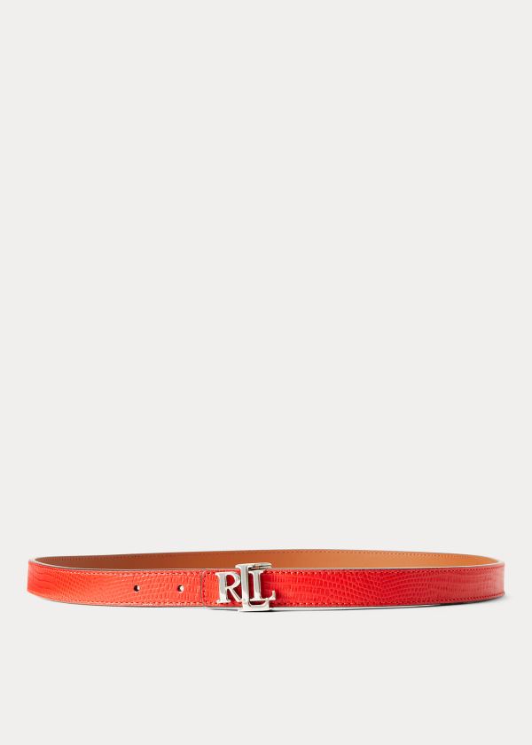 Ralph Lauren Reversible Læder Belt Červené Hnědé | rQYTiJtl