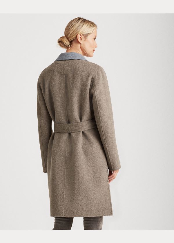 Ralph Lauren Reversible Wool-Blend Coat Šedé Blankyt | gHSWXH59