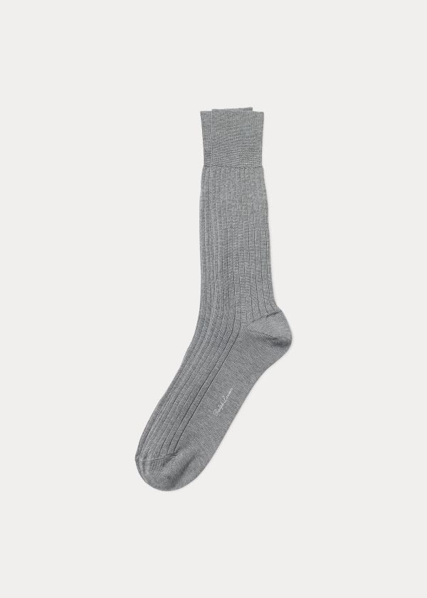 Ralph Lauren Rib-Knit Bavlněné Socks Světle Šedé | dBZoGUTC