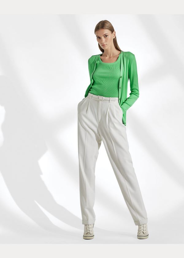 Ralph Lauren Rib-Knit Silk Cardigan Mátově Zelená Zelene | boVYd8vr