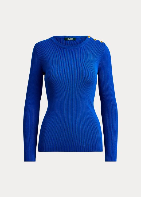 Ralph Lauren Ribbed Bavlněné-Blend Svetrové Blankyt | 3Me3gPTl