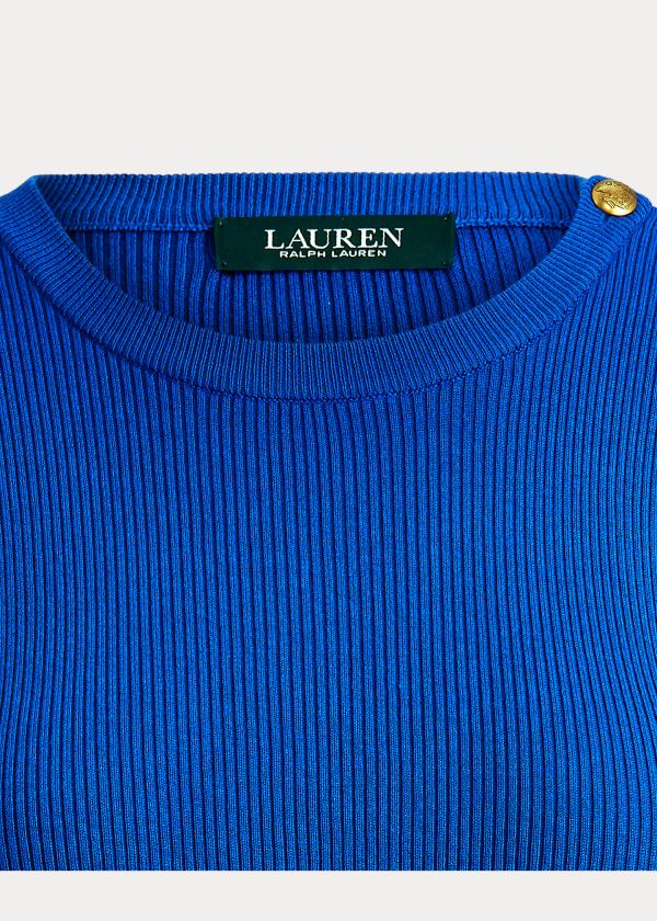 Ralph Lauren Ribbed Bavlněné-Blend Svetrové Blankyt | 3Me3gPTl