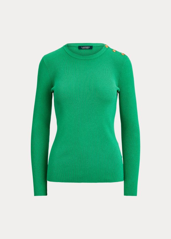 Ralph Lauren Ribbed Bavlněné-Blend Svetrové Zelene | OeHPd77s
