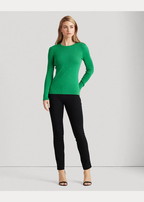 Ralph Lauren Ribbed Bavlněné-Blend Svetrové Zelene | OeHPd77s
