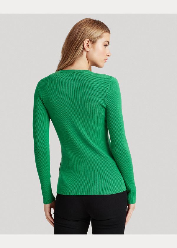 Ralph Lauren Ribbed Bavlněné-Blend Svetrové Zelene | OeHPd77s