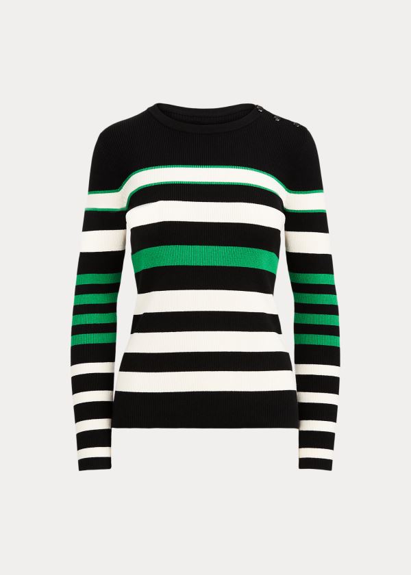 Ralph Lauren Ribbed Bavlněné-Blend Svetrové Černé Krém | mMg6GoKA