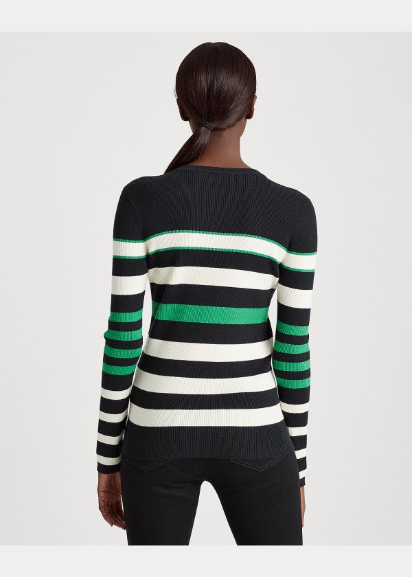 Ralph Lauren Ribbed Bavlněné-Blend Svetrové Černé Krém | mMg6GoKA