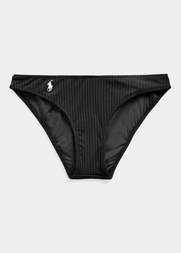 Ralph Lauren Ribbed Bikiny Bottom Černé | y8KR6LuZ
