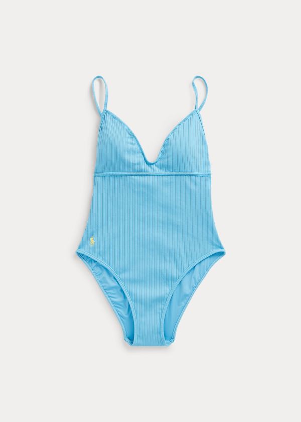 Ralph Lauren Ribbed One-Piece Swimsuit Blankyt | QvsW0RmQ