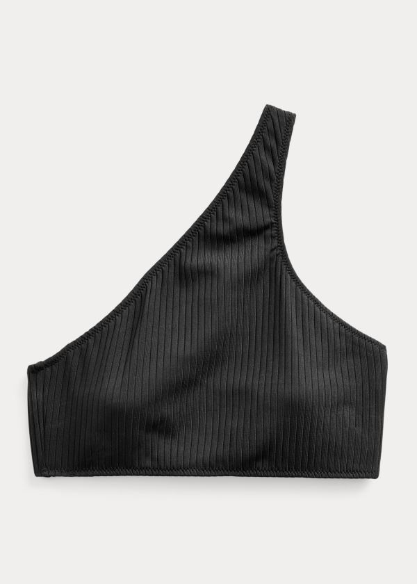 Ralph Lauren Ribbed One-Shoulder Bikiny Top Černé | crOeGnYL