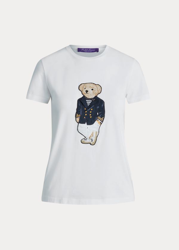 Ralph Lauren Riviera Bear Bavlněné Tee Bílé | Gfj5llid