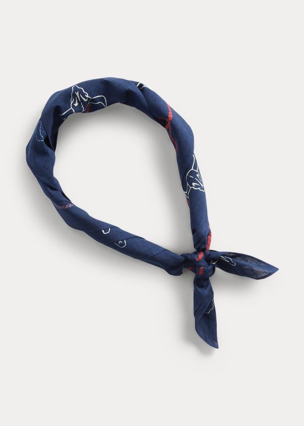 Ralph Lauren Rodeo Bavlněné Bandanna Indigo Béžový Červené | yFFYZ1Gm