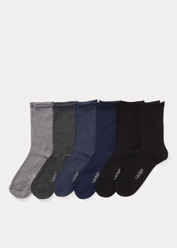 Ralph Lauren Roll-Top Sock 6-Pack Šedé | dH0g0lTC