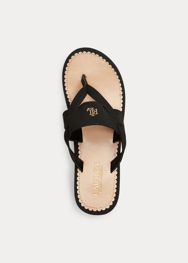 Ralph Lauren Rosalind Klínku Sandal Černé | kZONkFNu
