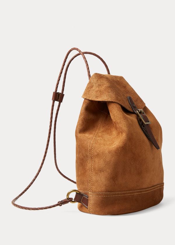 Ralph Lauren Roughout Læder Backpack Hnědé | fJ7nypI5