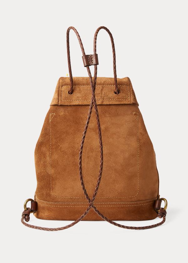 Ralph Lauren Roughout Læder Backpack Hnědé | fJ7nypI5