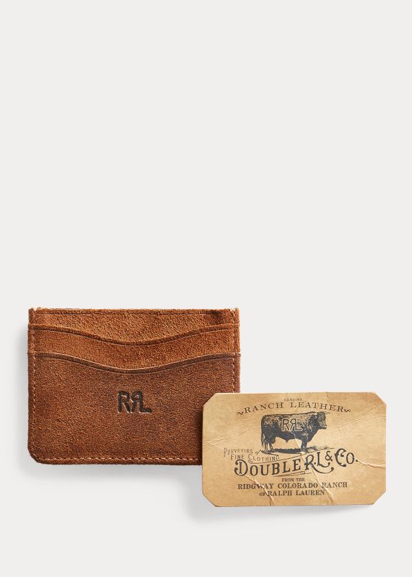 Ralph Lauren Roughout Semišové Card Holder Hnědé | vTMk4kQC