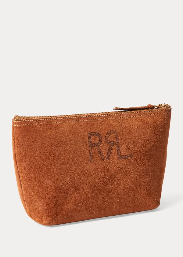 Ralph Lauren Roughout Semišové Pouch Hnědé | YHf12mv9