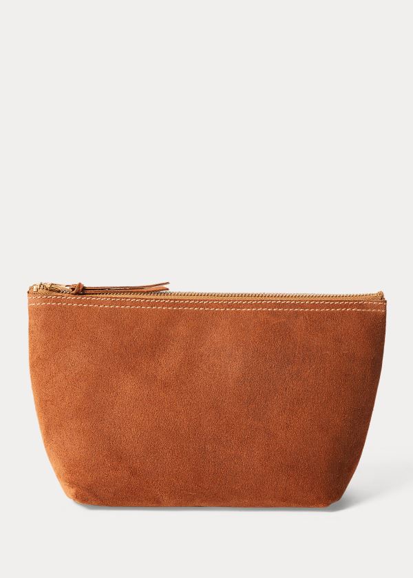 Ralph Lauren Roughout Semišové Pouch Hnědé | t3d6uTyx
