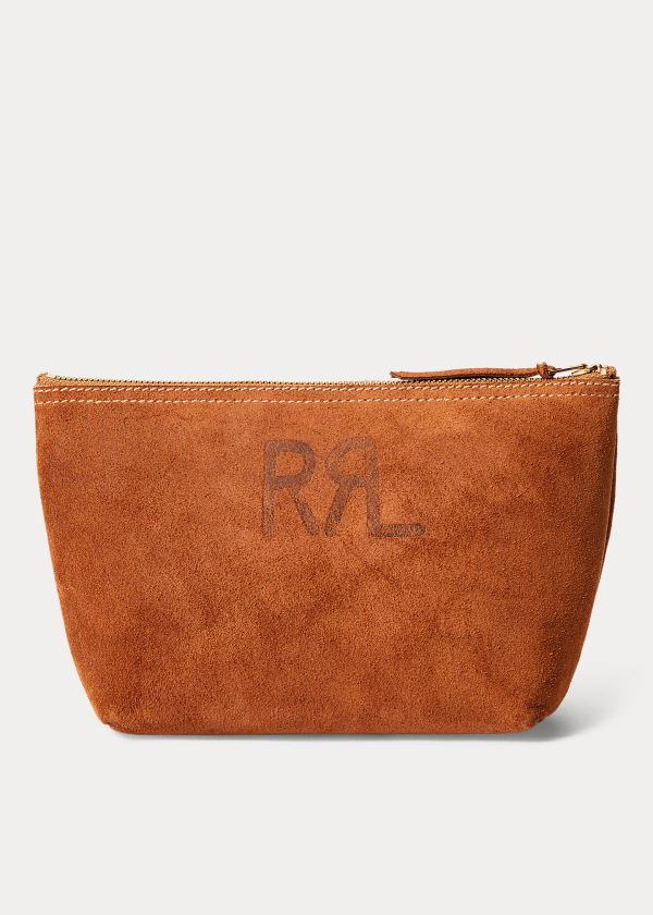 Ralph Lauren Roughout Semišové Pouch Hnědé | t3d6uTyx