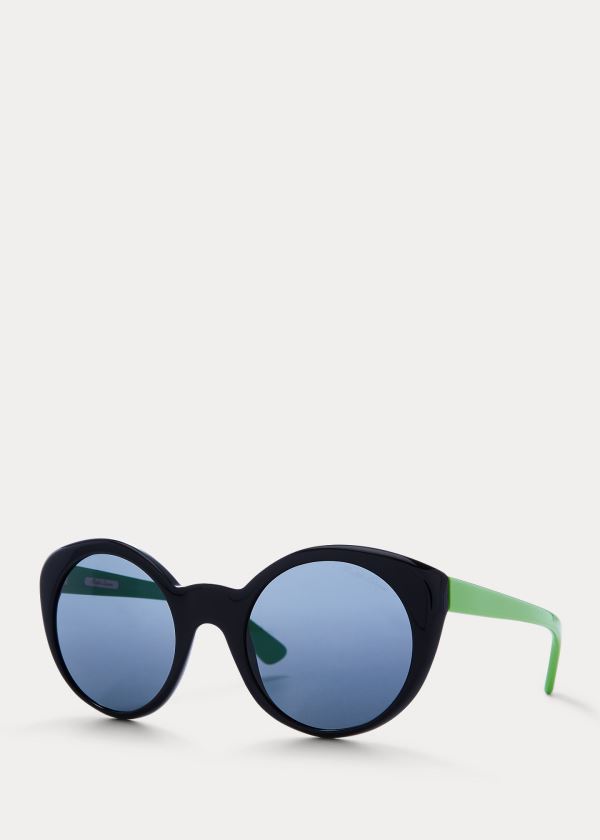 Ralph Lauren Round Sunglasses Černé Zelene | YkgLz677
