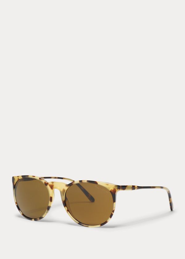 Ralph Lauren Round Sunglasses Žluté Leopard | TfHCpHuf