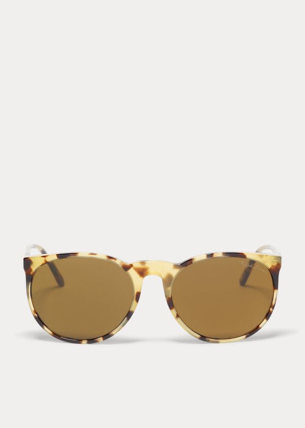 Ralph Lauren Round Sunglasses Žluté Leopard | TfHCpHuf