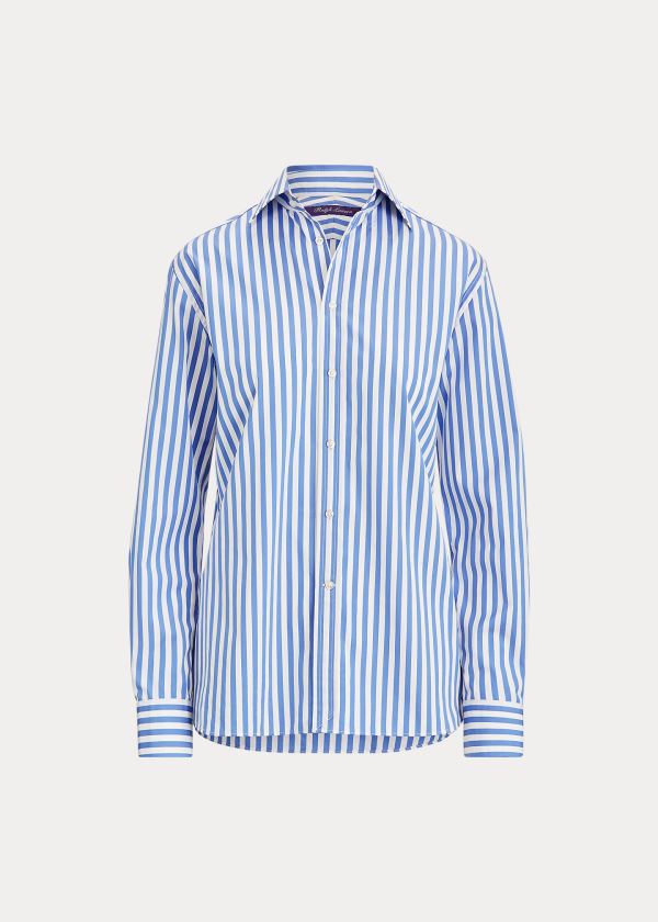 Ralph Lauren Rowland Boyfriend Shirt Světle Blankyt Bílé | 48XGo2Qq
