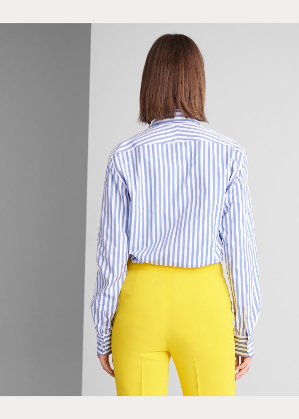 Ralph Lauren Rowland Boyfriend Shirt Světle Blankyt Bílé | 48XGo2Qq