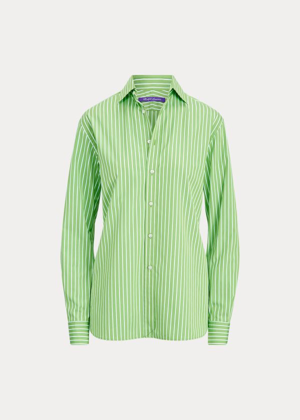 Ralph Lauren Rowland Boyfriend Shirt Zelene Bílé Proužek | fUBvpcAl