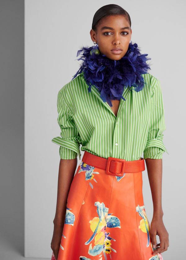 Ralph Lauren Rowland Boyfriend Shirt Zelene Bílé Proužek | fUBvpcAl