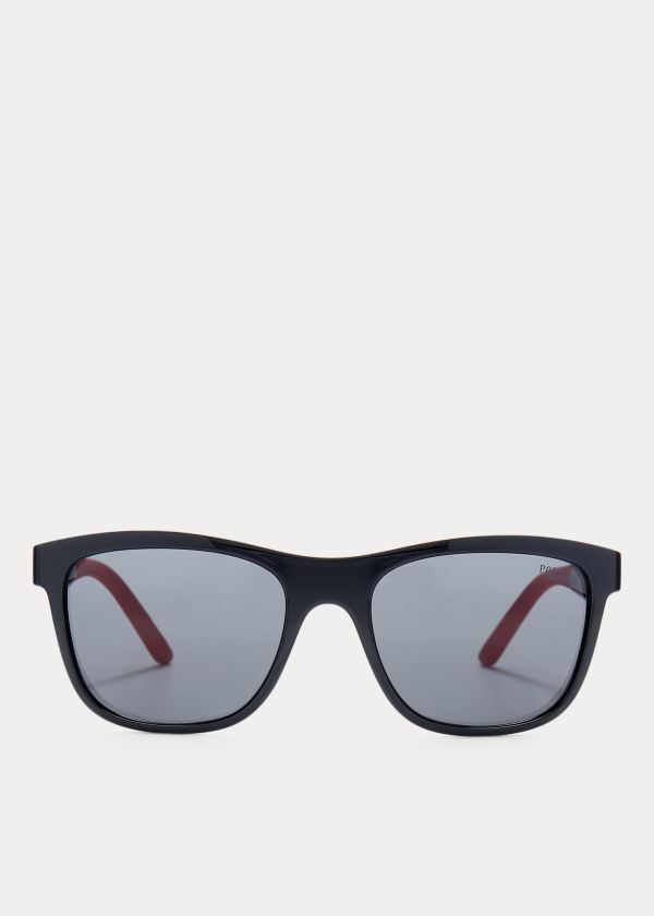 Ralph Lauren Rubberized Square Sunglasses Černé | GP4DYu8z