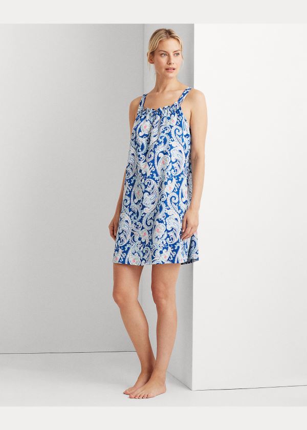 Ralph Lauren Ruffle-Trim Satin Chemise Blankyt | 6G6IQIkH
