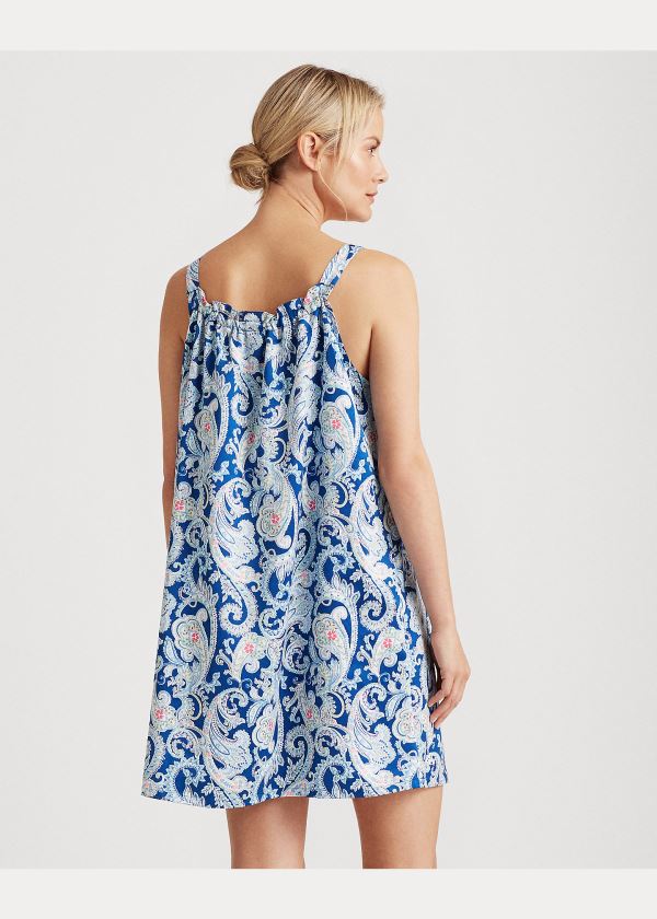 Ralph Lauren Ruffle-Trim Satin Chemise Blankyt | 6G6IQIkH