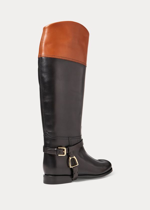Ralph Lauren Sade Burnished Calfskin Boot Černé Hnědé | tszVtNRG