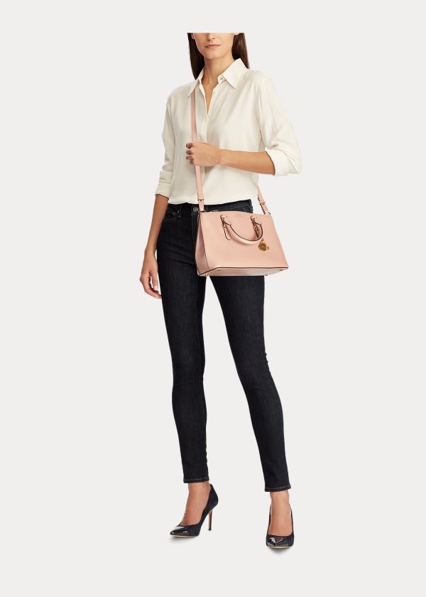Ralph Lauren Saffiano Læder Mini Satchel Růžové | BEqmL2ur
