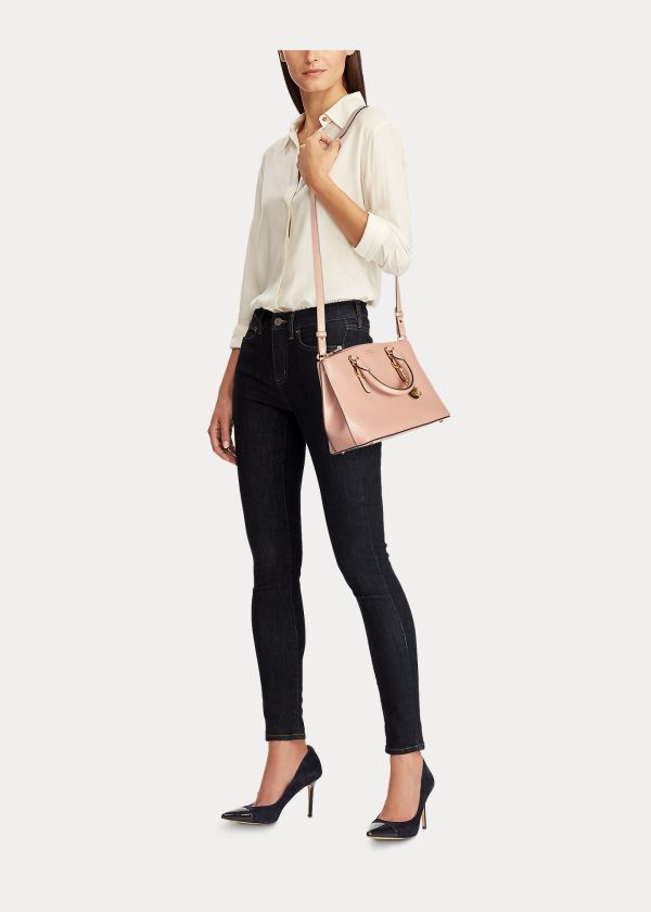 Ralph Lauren Saffiano Læder Mini Satchel Růžové | BEqmL2ur