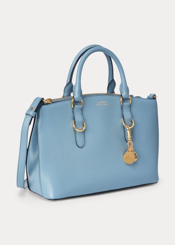 Ralph Lauren Saffiano Læder Mini Satchel Blankyt | q5le3Uxy