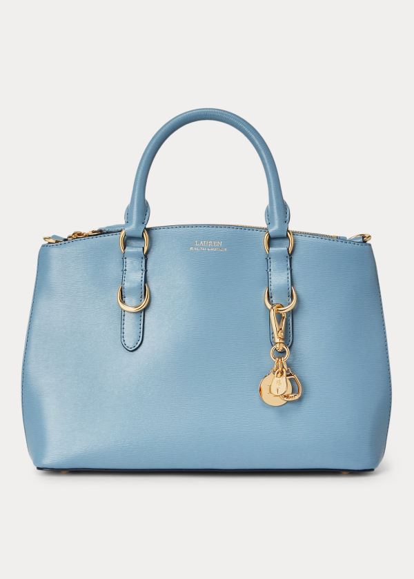 Ralph Lauren Saffiano Læder Mini Satchel Blankyt | q5le3Uxy