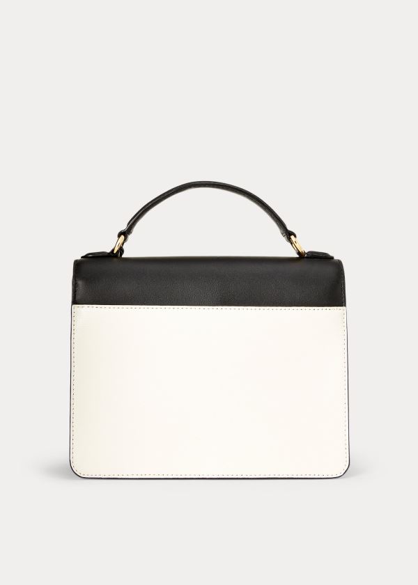 Ralph Lauren Saffiano Læder Satchel Černé Krém | CBxEDGv8