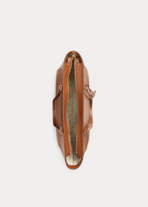 Ralph Lauren Saffiano Læder Shopper Hnědé | RPSMtlEu